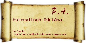 Petrovitsch Adriána névjegykártya