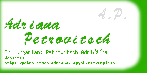 adriana petrovitsch business card